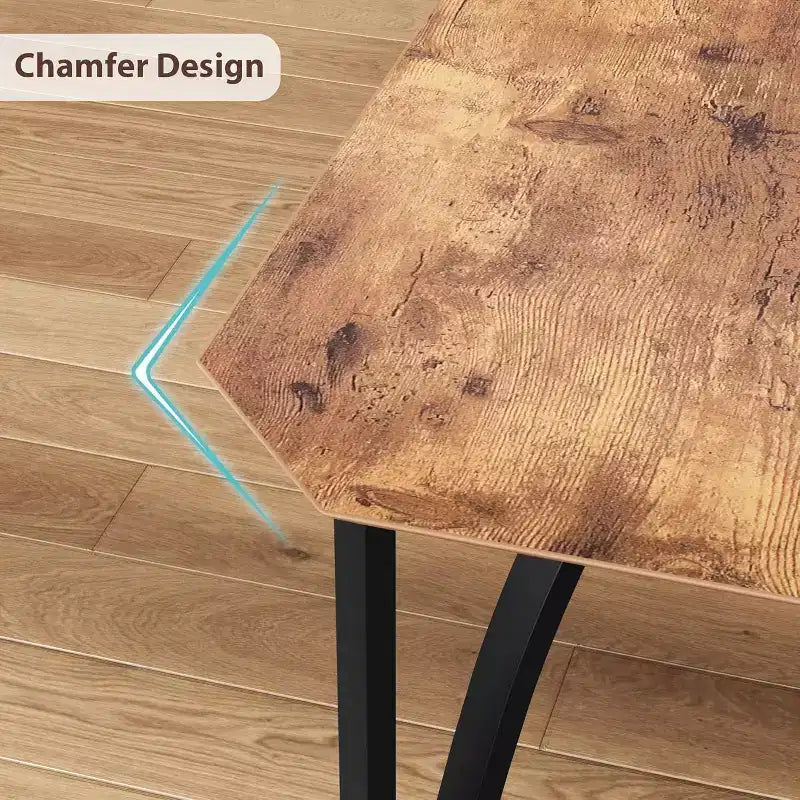 CuisinSmart Dining Table Set, with Chamfer Design, 3/5-Piece Kitchen Table with Upholstered Seats