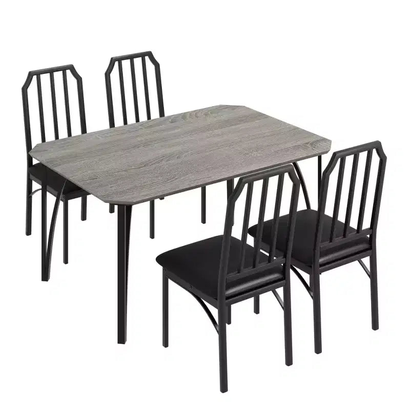 CuisinSmart Dining Table Set, with Chamfer Design, 3/5-Piece Kitchen Table with Upholstered Seats