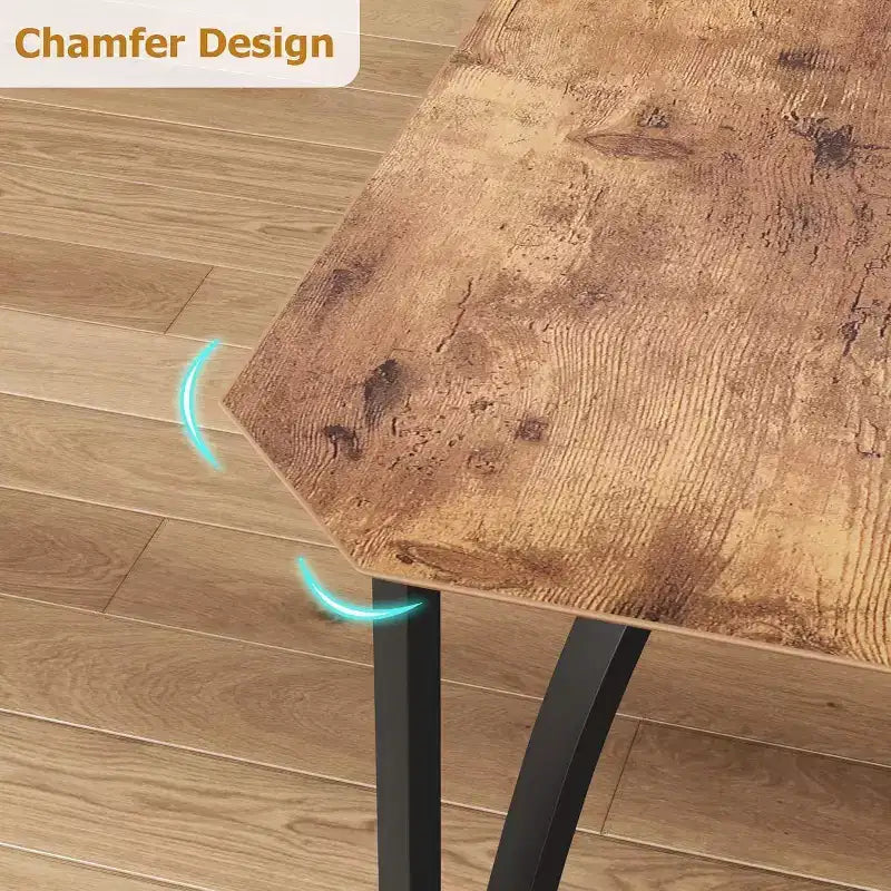 CuisinSmart Dining Table Set, with Chamfer Design, 3/5-Piece Kitchen Table with Upholstered Seats