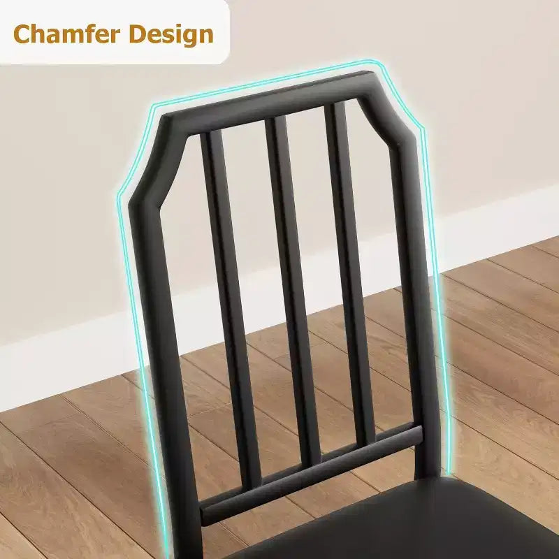 CuisinSmart Dining Table Set, with Chamfer Design, 3/5-Piece Kitchen Table with Upholstered Seats