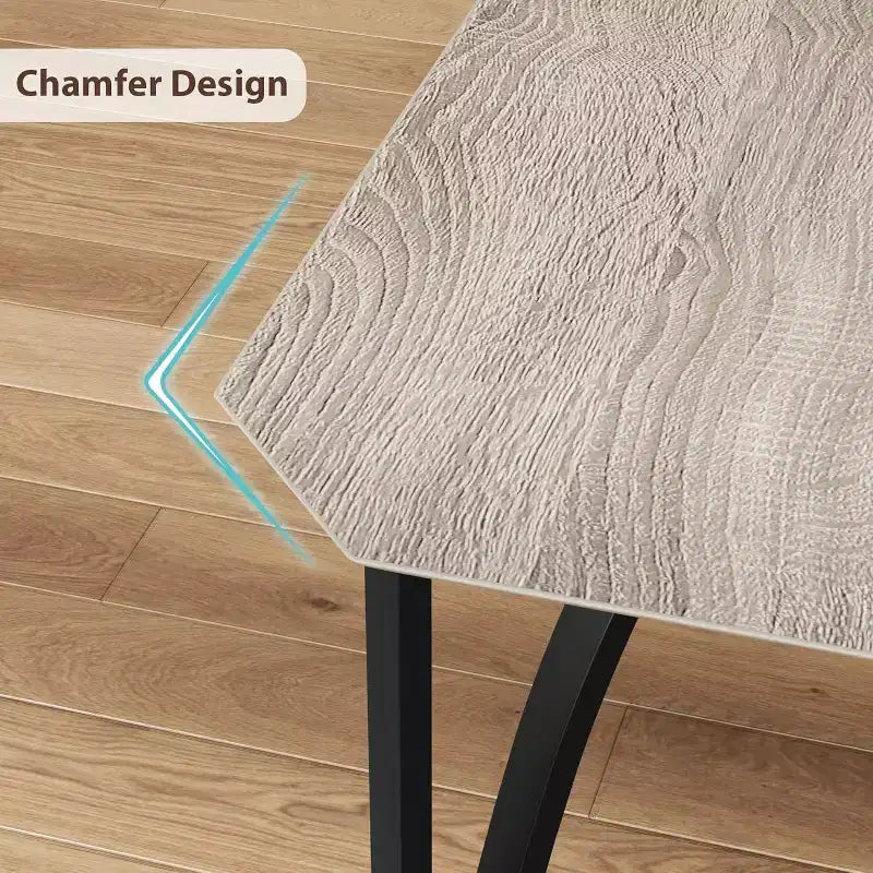 CuisinSmart Dining Table Set, with Chamfer Design, 3/5-Piece Kitchen Table with Upholstered Seats