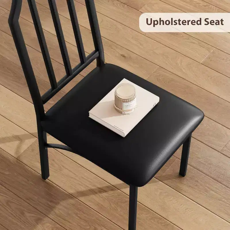 CuisinSmart Dining Table Set, with Chamfer Design, 3/5-Piece Kitchen Table with Upholstered Seats