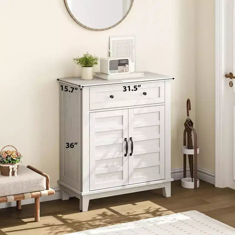 31.5 Sideboard Buffet Cabinet, Rustic Storage Cabinet with Adjustable Shelf, Entryway Console Cabinet, Coffee Bar Cabinet for Kitchen