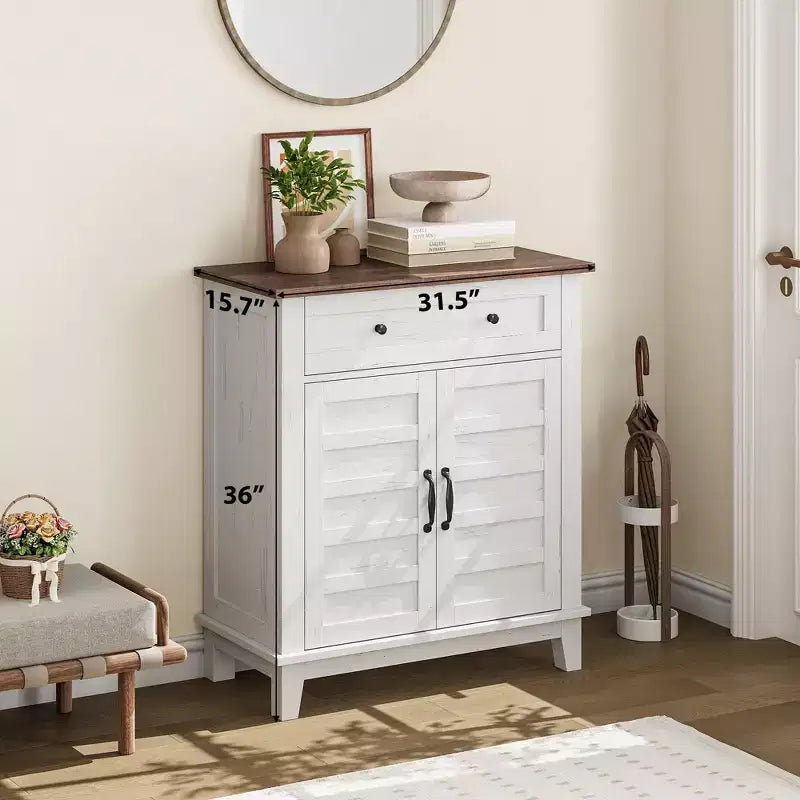31.5 Sideboard Buffet Cabinet, Rustic Storage Cabinet with Adjustable Shelf, Entryway Console Cabinet, Coffee Bar Cabinet for Kitchen
