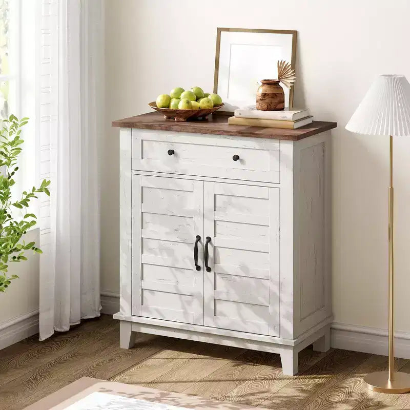 31.5 Sideboard Buffet Cabinet, Rustic Storage Cabinet with Adjustable Shelf, Entryway Console Cabinet, Coffee Bar Cabinet for Kitchen