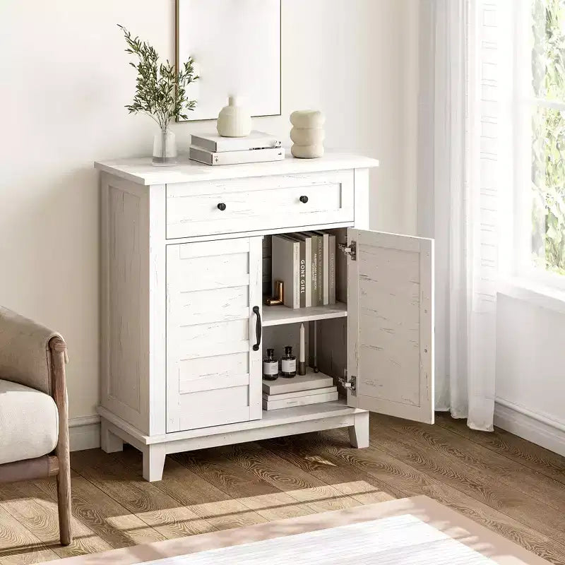 31.5 Sideboard Buffet Cabinet, Rustic Storage Cabinet with Adjustable Shelf, Entryway Console Cabinet, Coffee Bar Cabinet for Kitchen