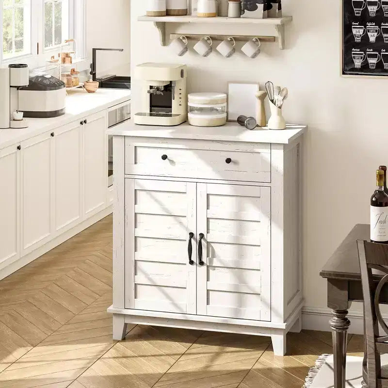 31.5 Sideboard Buffet Cabinet, Rustic Storage Cabinet with Adjustable Shelf, Entryway Console Cabinet, Coffee Bar Cabinet for Kitchen