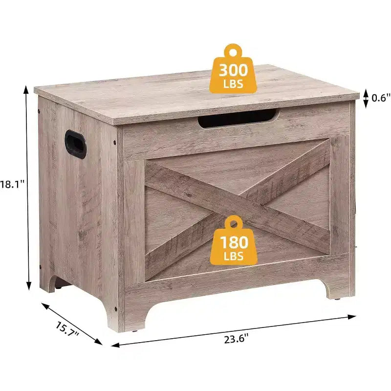 Acekool Storage Bench with Lift Top - Rustic Wood Entryway Seat & Organizer