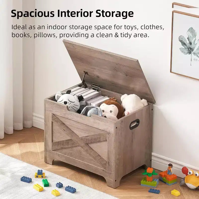 Acekool Storage Bench with Lift Top - Rustic Wood Entryway Seat & Organizer