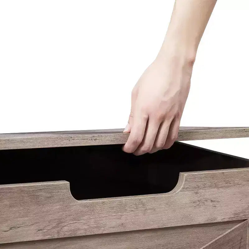 Acekool Storage Bench with Lift Top - Rustic Wood Entryway Seat & Organizer