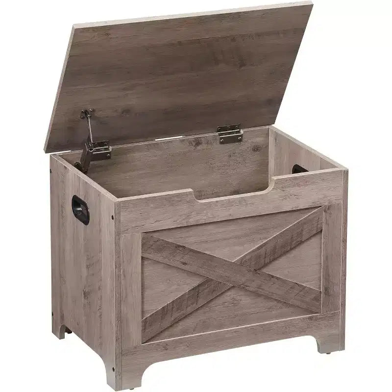 Acekool Storage Bench with Lift Top - Rustic Wood Entryway Seat & Organizer