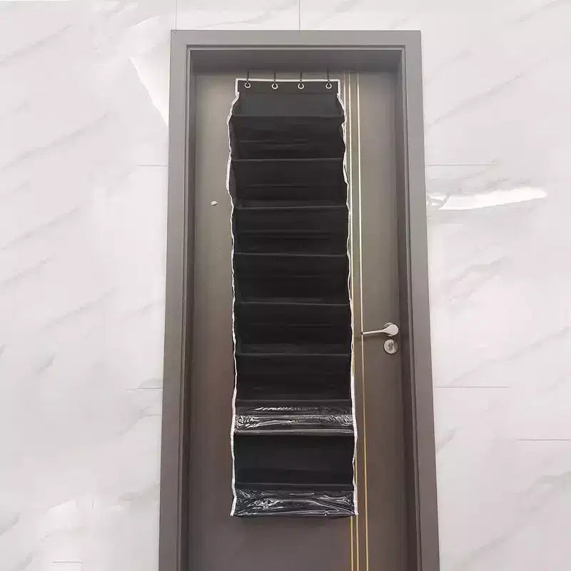 Over The Door Shoe Organizer, 8-Tier Hanging Shoe Rack, Wall Mount Shoe Storage with 4 Metal Hook and Large Deep Pockets
