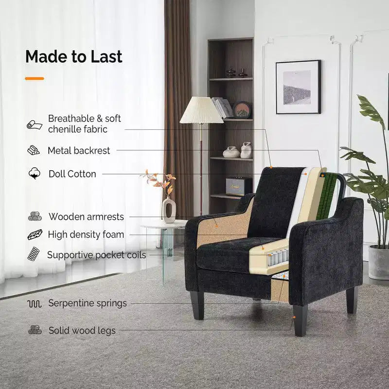 Karl Home |29.9 inch Wide Arm chair Single sofa