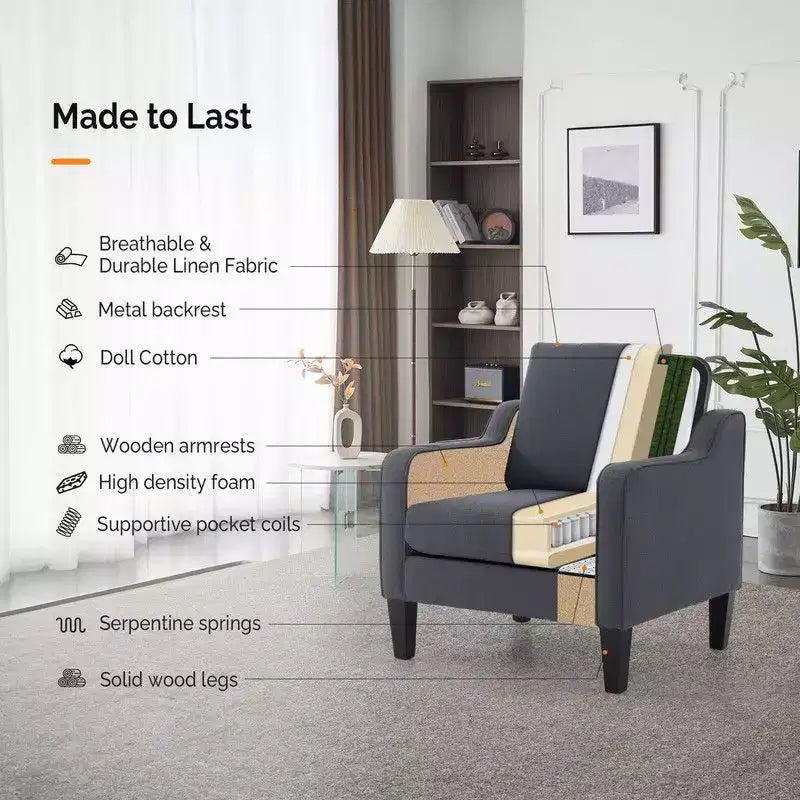 Karl Home |29.9 inch Wide Arm chair Single sofa