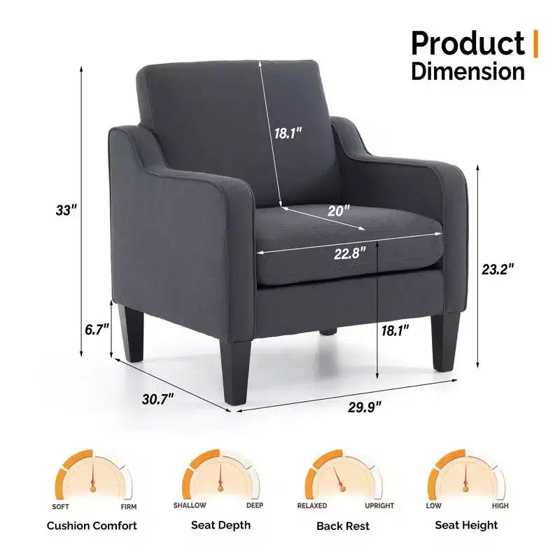 Karl Home |29.9 inch Wide Arm chair Single sofa