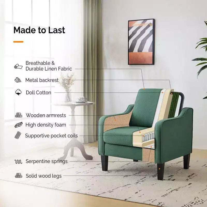 Karl Home |29.9 inch Wide Arm chair Single sofa