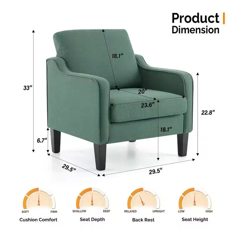 Karl Home |29.9 inch Wide Arm chair Single sofa