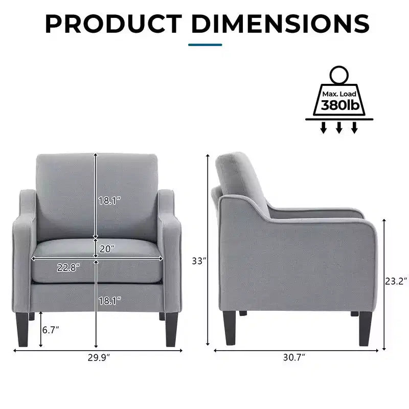 Karl Home |29.9 inch Wide Arm chair Single sofa