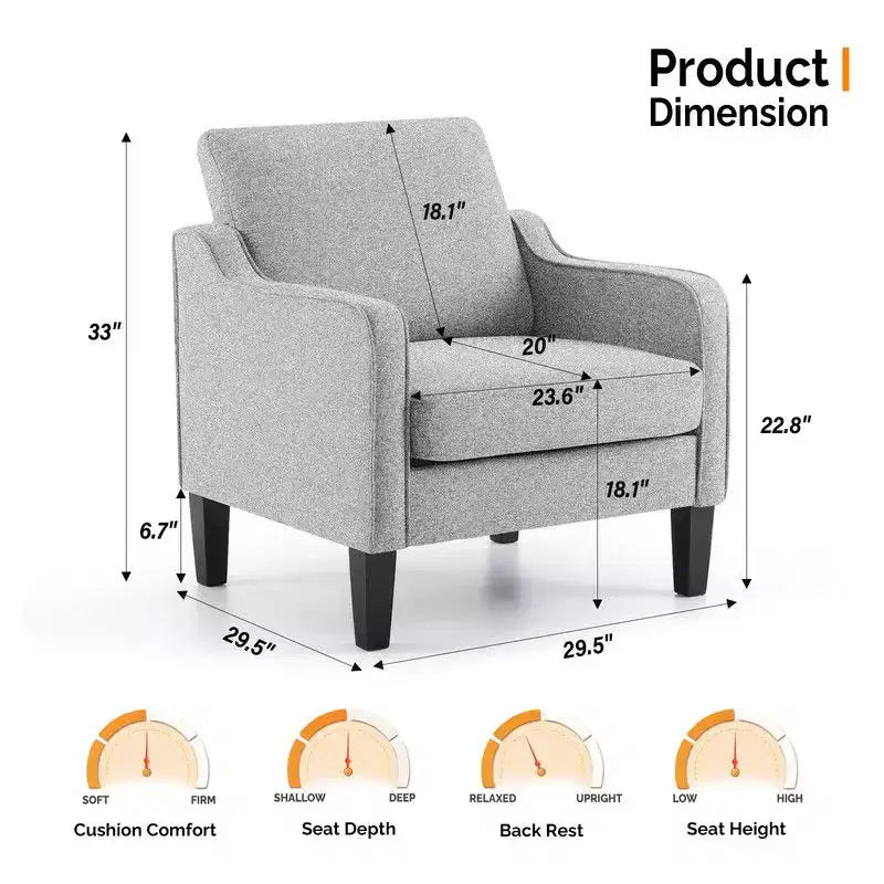 Karl Home |29.9 inch Wide Arm chair Single sofa