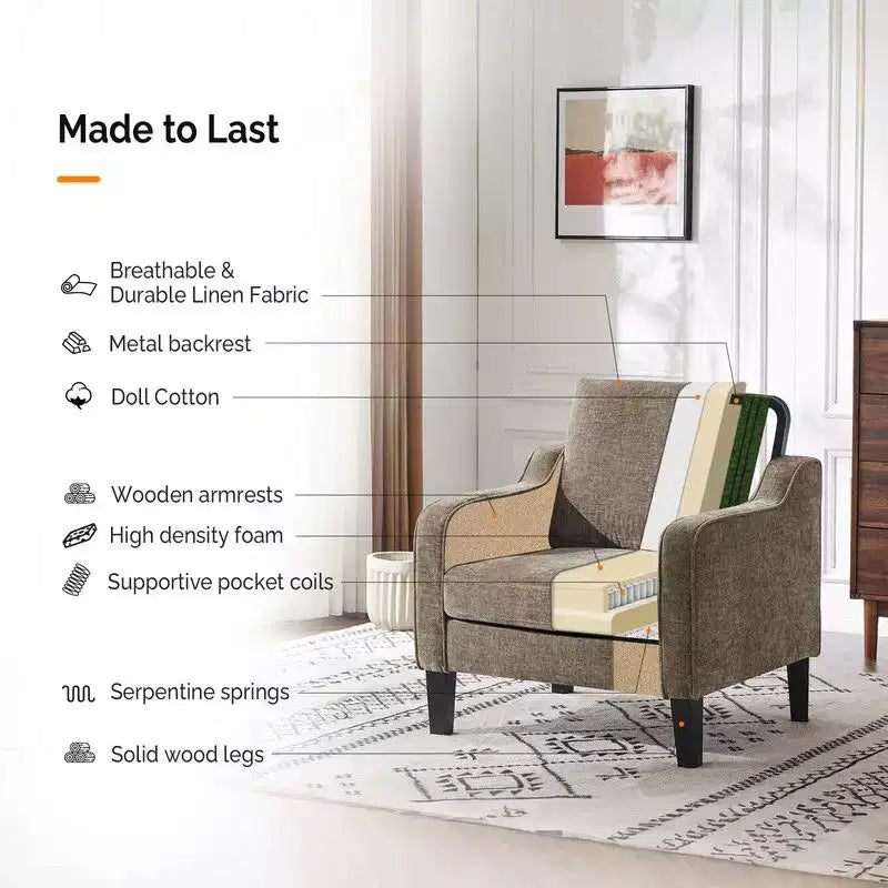Karl Home |29.9 inch Wide Arm chair Single sofa