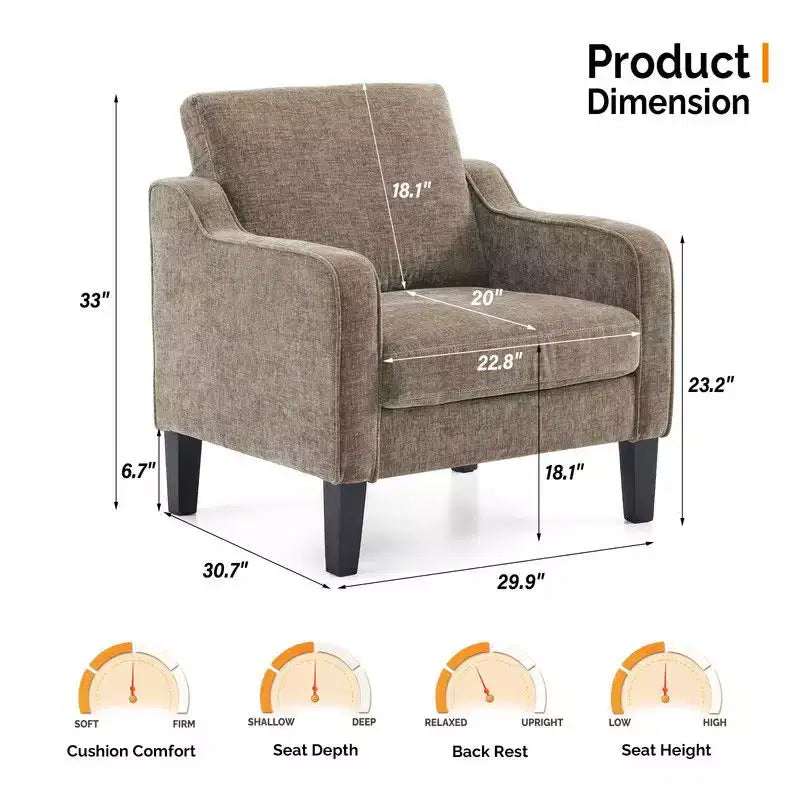 Karl Home |29.9 inch Wide Arm chair Single sofa