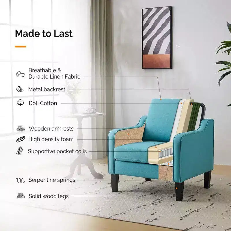 Karl Home |29.9 inch Wide Arm chair Single sofa