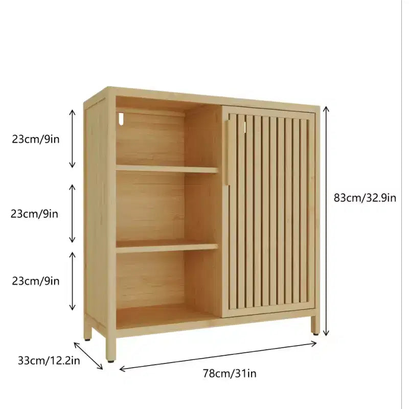 GDFStudio Smedley Modern 32.9 Bamboo Storage Cabinet with Single Door