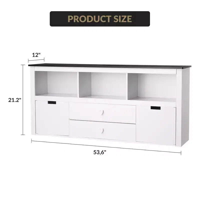3-Tier Toy Storage Organizer, Wooden Storage Organizer Kids Bookshelf with 2 Drawers and 3 Storage Cubbies, Floor Standing Storage Cabinet