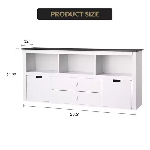3-Tier Toy Storage Organizer, Wooden Storage Organizer Kids Bookshelf with 2 Drawers and 3 Storage Cubbies, Floor Standing Storage Cabinet