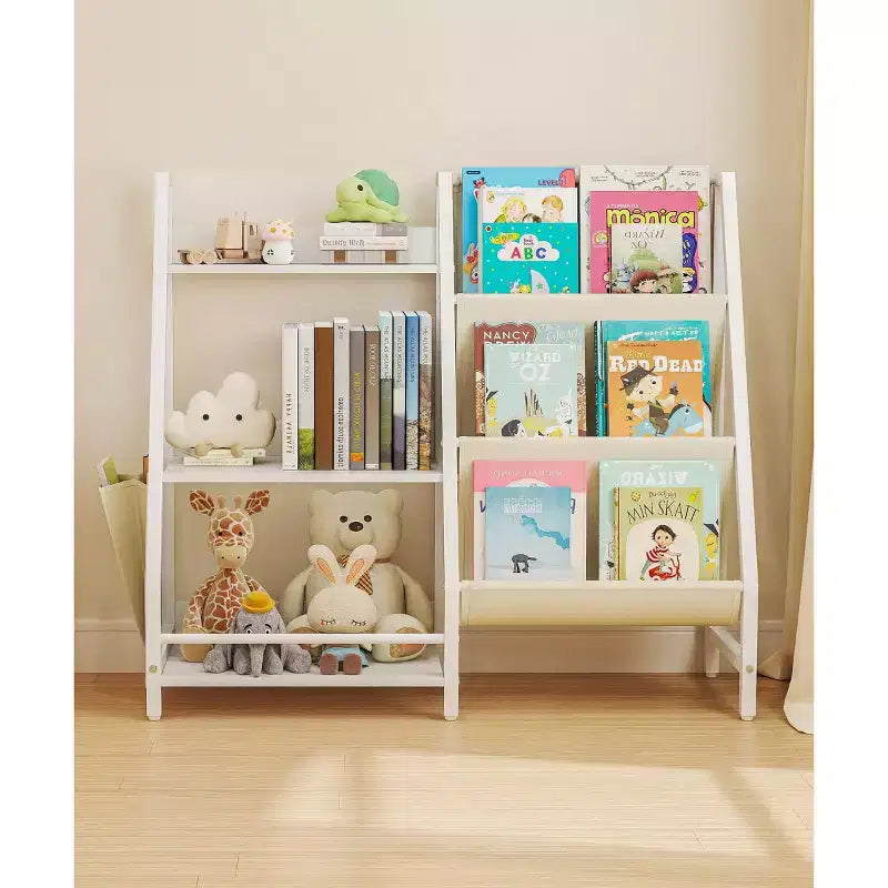 SUGIFT 3 Tier Kids Bookshelf and Toy Storage, Kids Bookcase, Toy Storage Organizer(White)