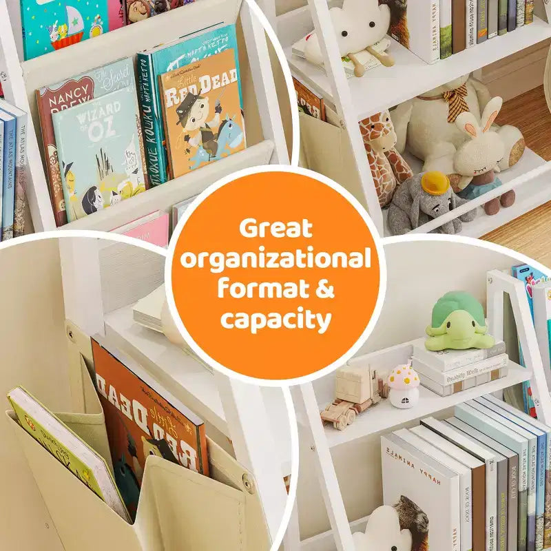 SUGIFT 3 Tier Kids Bookshelf and Toy Storage, Kids Bookcase, Toy Storage Organizer(White)