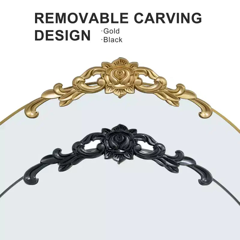 Wooden Right-Angled Arch Full-Length Mirror