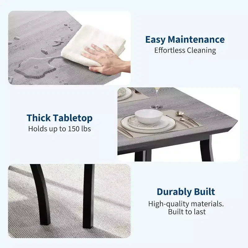 Versatile 44 Extendable Table Set, 3-Piece Convertible Kitchen/Dining Room Furniture, Compact Design for Small Spaces, Easy to Assemble