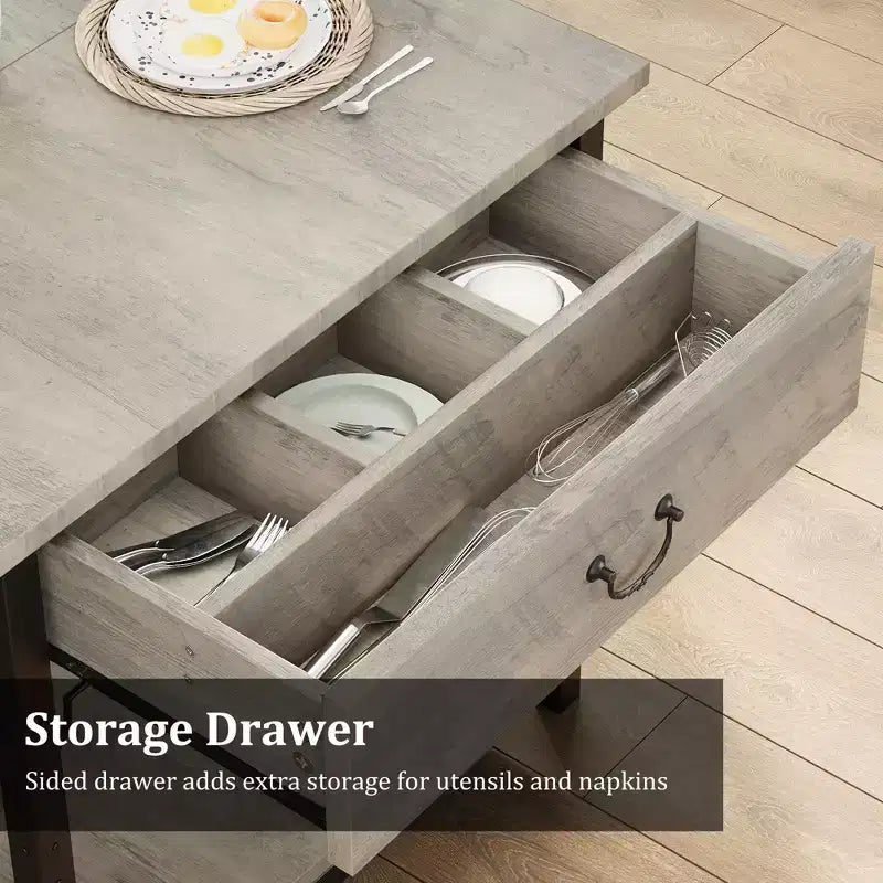 Dining Table Set for 4, Kitchen Dining Table Set with Upholstered Benches, Kitchen Dining Room Table for Small Space