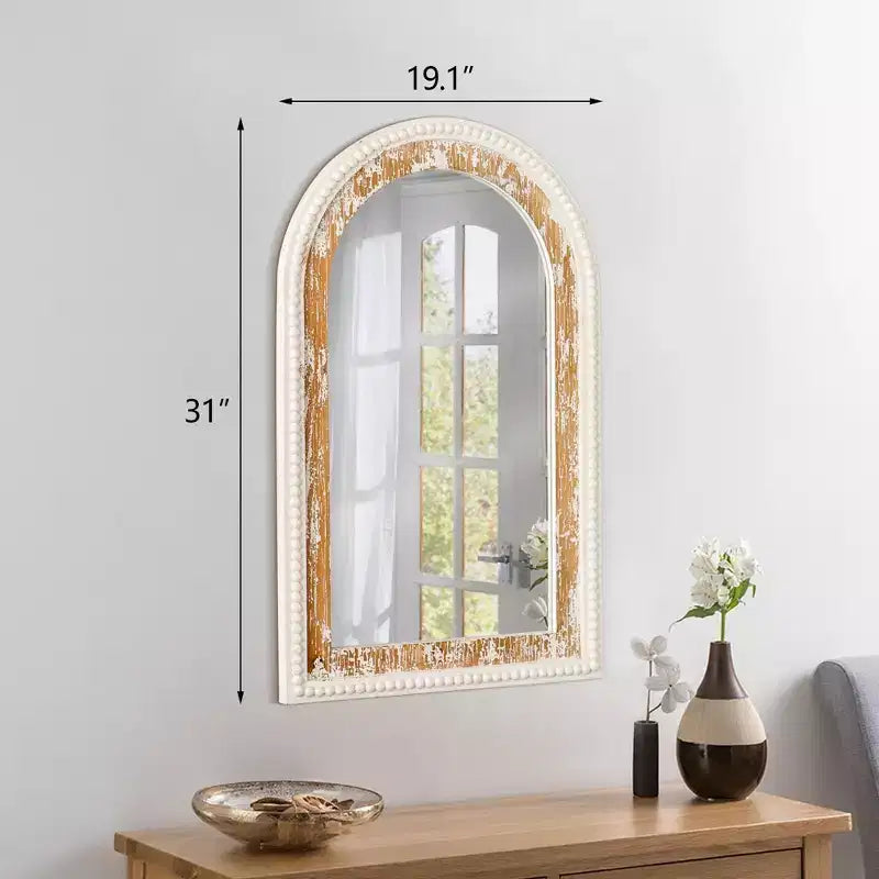 Maxax Wood Arch Decorative Wall Mirror