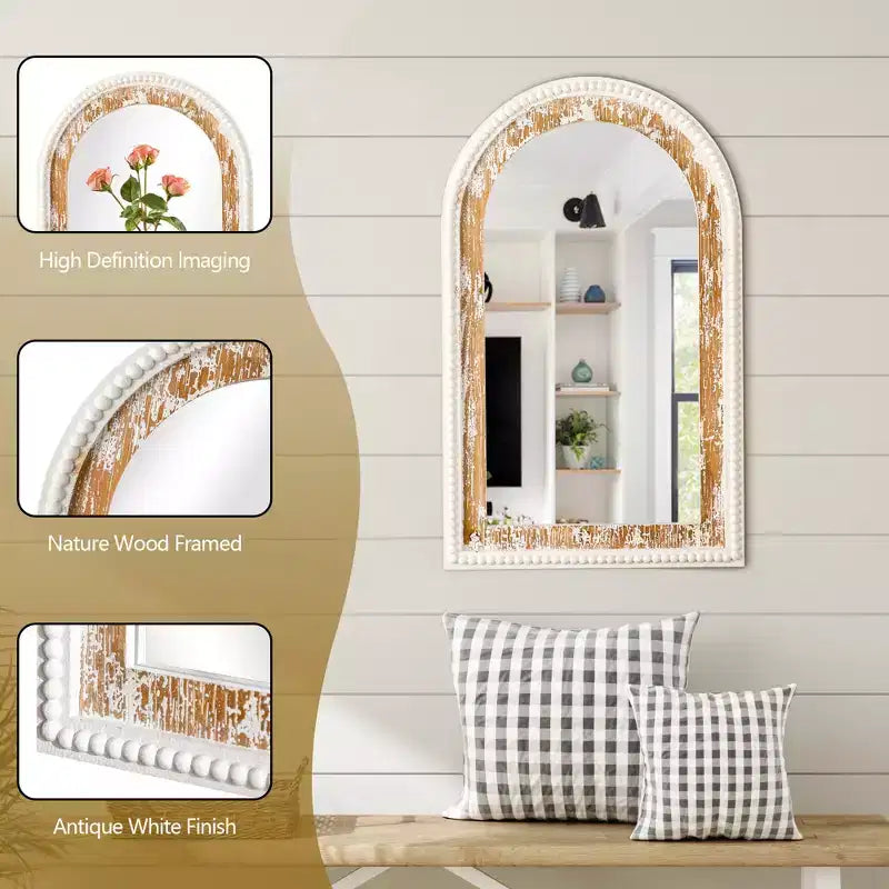 Maxax Wood Arch Decorative Wall Mirror