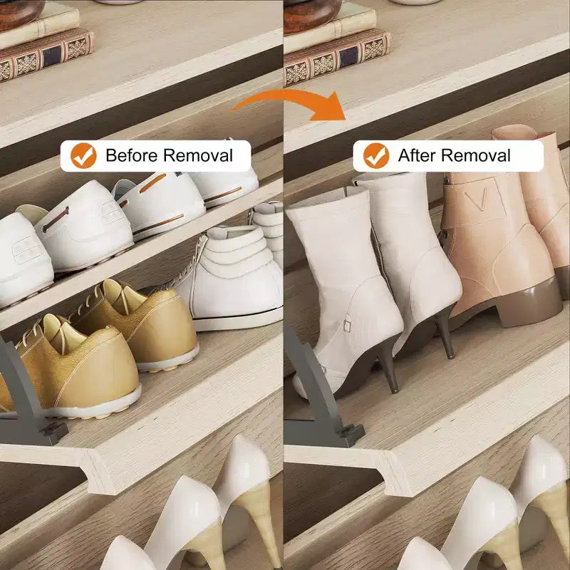 Shoe Cabinet with Flip Drawers, Modern Shoe Storage for Entryway, Wooden Shoe Cabinet with Adjustable Shelf