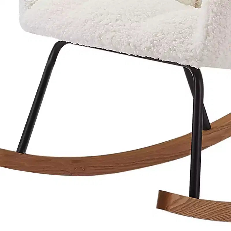 Modern Rocking Chair with High Backrest Armrests Ergonomic Design Lounge Recliner Chair