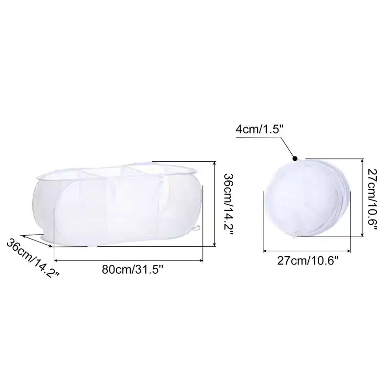 Unique Bargains Compartment Collapsible Mesh Laundry Basket 1 Pc