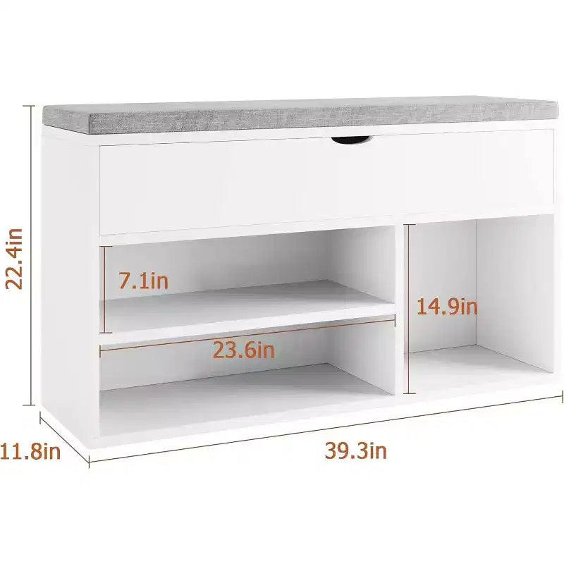 Shoe Bench with Cushion,Adjustable Shelf Entryway Bench,Hidden Storage Shoe Bench Wooden Shoe Rack,for Entryway, Hallway