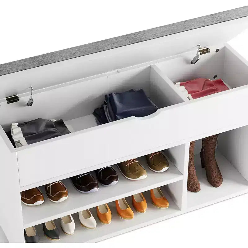 Shoe Bench with Cushion,Adjustable Shelf Entryway Bench,Hidden Storage Shoe Bench Wooden Shoe Rack,for Entryway, Hallway