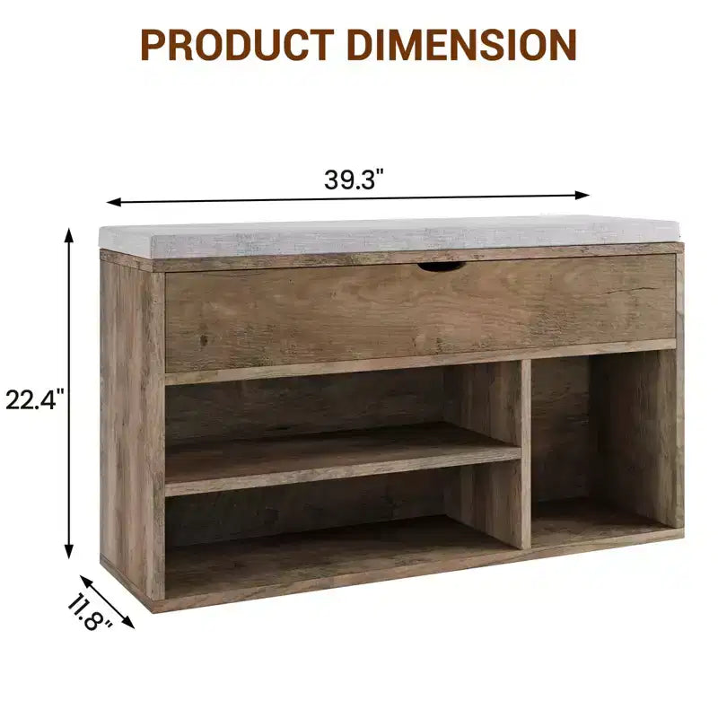 Shoe Bench with Cushion,Adjustable Shelf Entryway Bench,Hidden Storage Shoe Bench Wooden Shoe Rack,for Entryway, Hallway