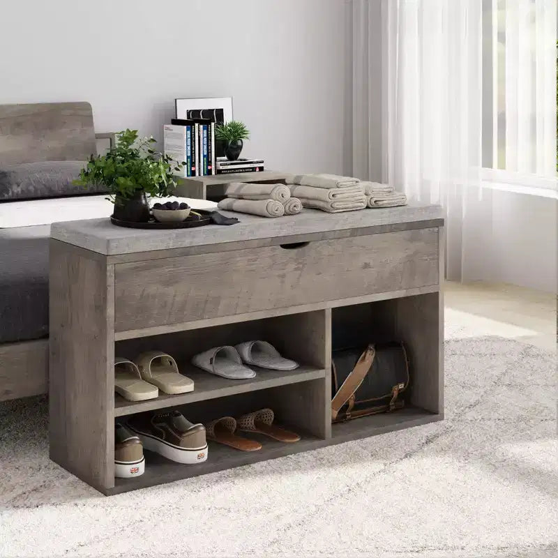 Shoe Bench with Cushion,Adjustable Shelf Entryway Bench,Hidden Storage Shoe Bench Wooden Shoe Rack,for Entryway, Hallway