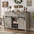 Garvee Farmhouse 47.2'' Buffet Cabinet with Sliding Barn Door, 33.4'' Tall Rustic Sideboard with 3 Drawer, Gray