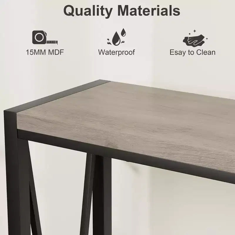 TROPOW Console Table, 2 Tier Entryway Table, Narrow Sofa Table with Storage, Console Table for Entryway, Living Room, Hallway