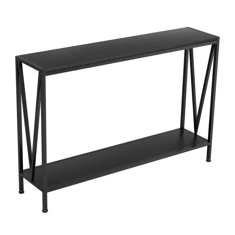 TROPOW Console Table, 2 Tier Entryway Table, Narrow Sofa Table with Storage, Console Table for Entryway, Living Room, Hallway