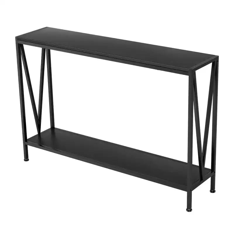 TROPOW Console Table, 2 Tier Entryway Table, Narrow Sofa Table with Storage, Console Table for Entryway, Living Room, Hallway