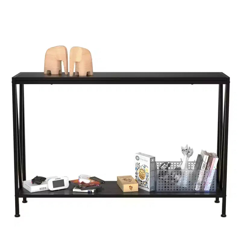 TROPOW Console Table, 2 Tier Entryway Table, Narrow Sofa Table with Storage, Console Table for Entryway, Living Room, Hallway
