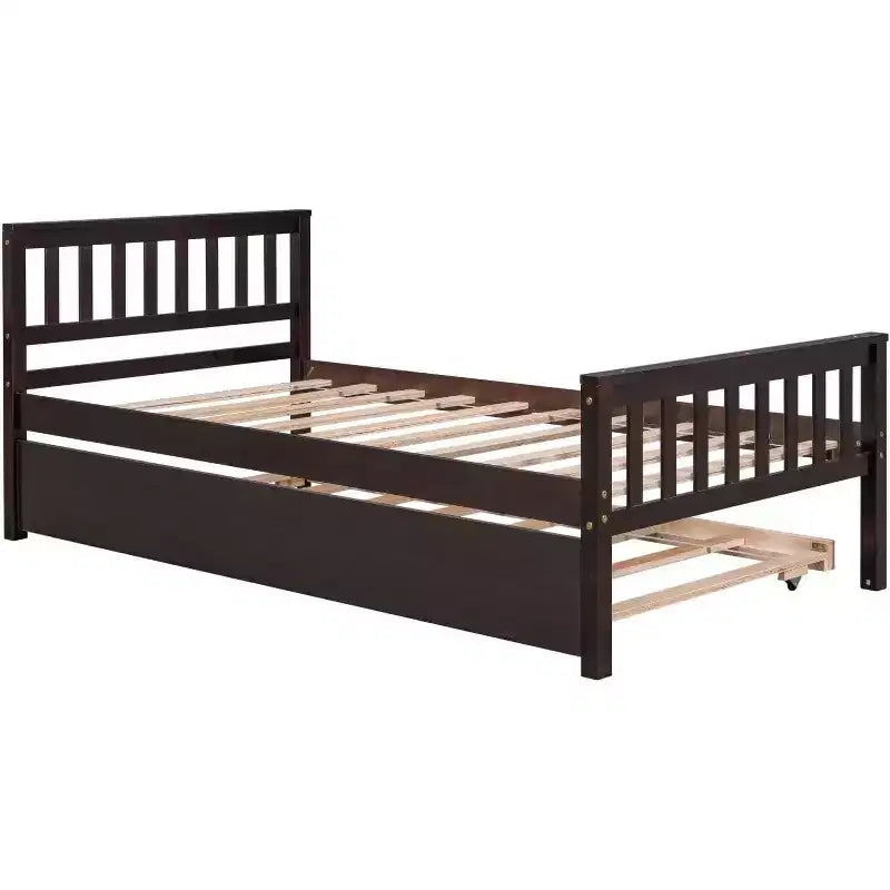 Acekool Twin Platform Bed Frame with Headboard, 2 Storage Drawers, Compact Noise-Free Design, No Box Spring Needed, for Kids or Guest Room