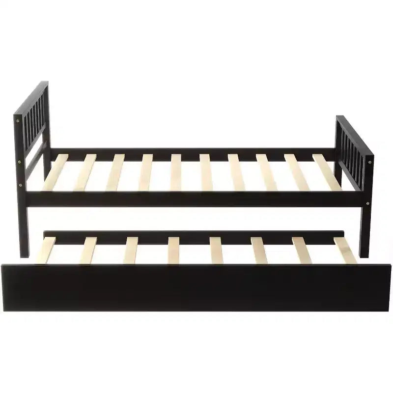 Acekool Twin Platform Bed Frame with Headboard, 2 Storage Drawers, Compact Noise-Free Design, No Box Spring Needed, for Kids or Guest Room